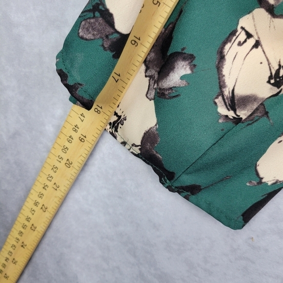 PinkBlush Green Floral Chiffon Long Plus Cover Up KIMONO Size M - Picture 8 of 11